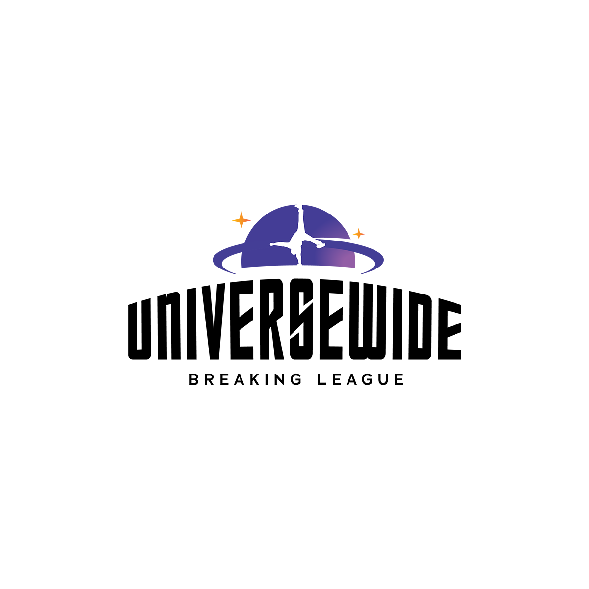 Dynamic breakdancing logo design with energetic movement